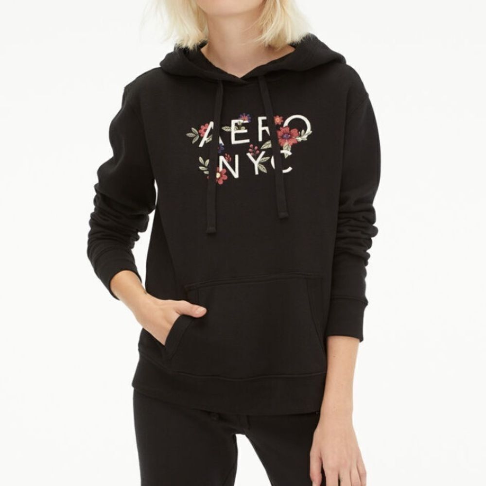 Aero NYC Floral Pullover Hoodie size S